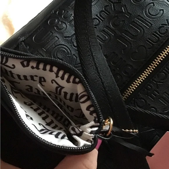 NEW Juicy Couture Black Liquorice Wordplay Overnighter with mini coin/card purse
